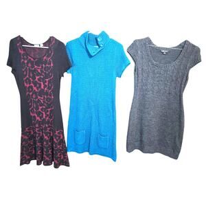 Women's Medium 8 10  Dresses Winter Long Sleeves Wholesale Bulk Lot of 3 M